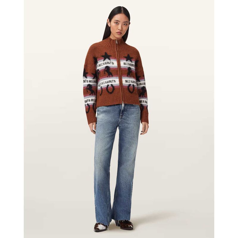 AllSaints Epona Jacquard Cardigan image number 3